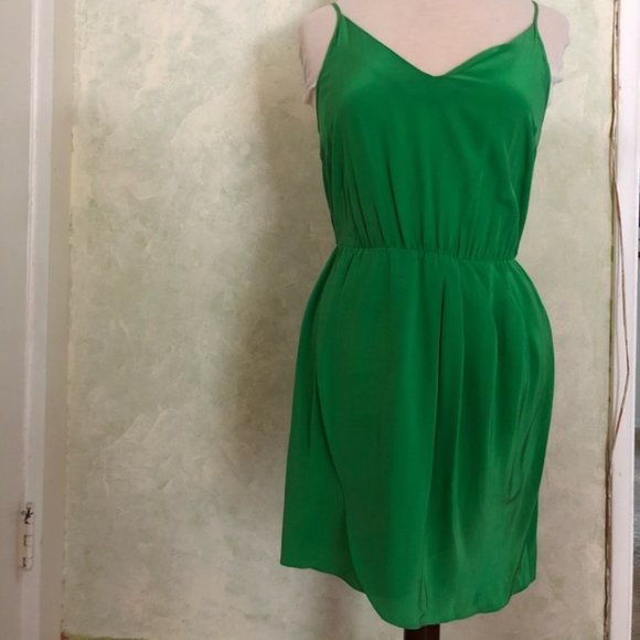 Amanda Uprichard Green Madison silk dress Revolve - Picture 1 of 6